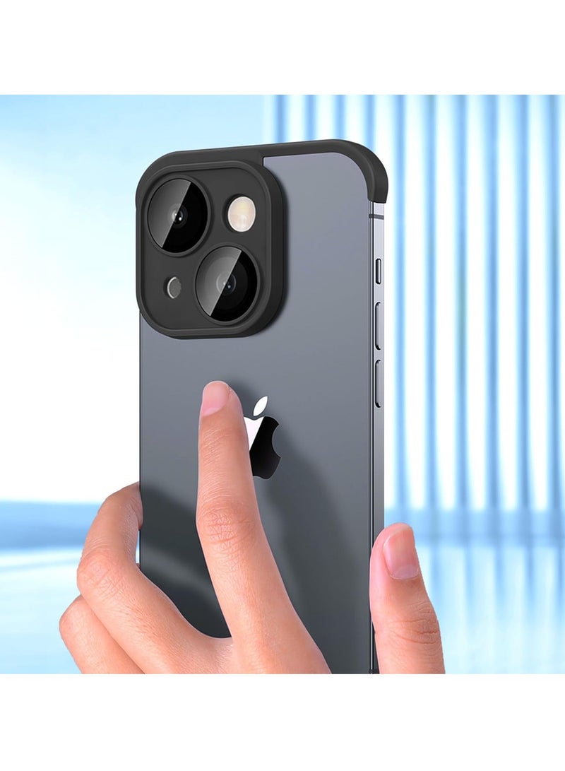 SYOSI iPhone Case TPU Bumper, Compatible for iPhone 15 Plus Case with Thin Lens Protection Case, Frameless Four Corner Fall Protection Mat, Slim Shockproof Soft TPU Silicone Cover, Black, 1 Pcs  - Image 2