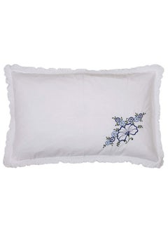 Kuber Industries Kuber Industries Embroided Design 2 Piece Cotton Pillow Cover Set-17"x27" (White) Luxury Pillow Covers - CTKTC40269  - Image 2