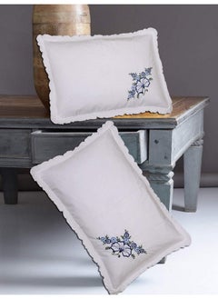Kuber Industries Kuber Industries Embroided Design 2 Piece Cotton Pillow Cover Set-17"x27" (White) Luxury Pillow Covers - CTKTC40269  - Image 3