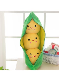 Cute Pea Pod Plush Toy Doll Couple Sleeping Pillow Valentine's Day Gift-Color:Yellow Beans-Height:90cm
