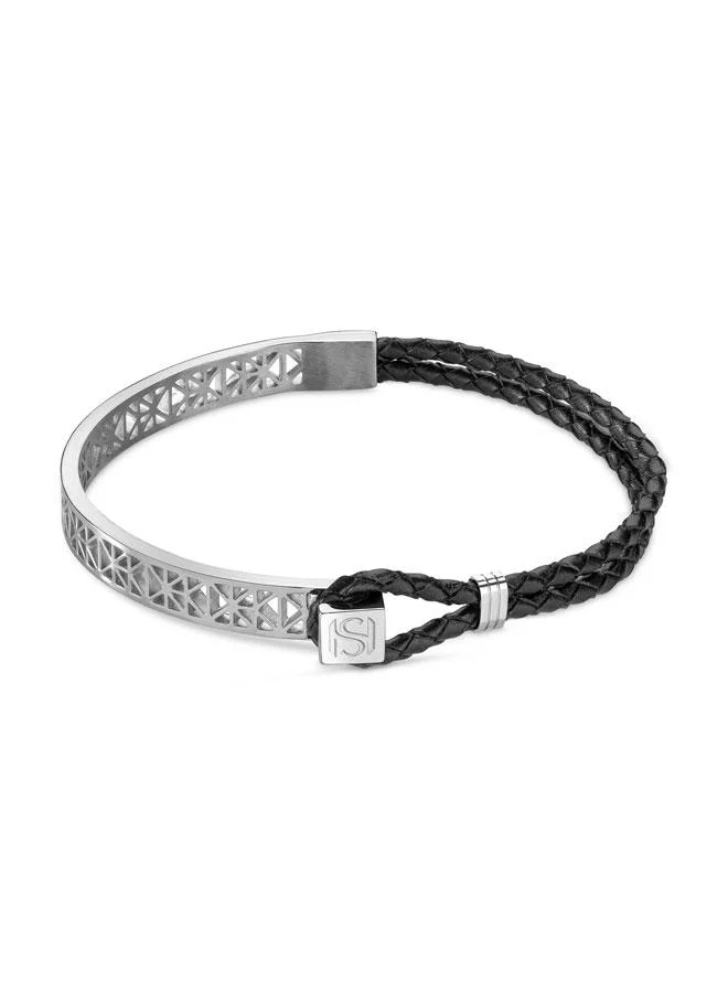 Saint Honore Paris Champ De Mars Braided Leather Bracelet for Men