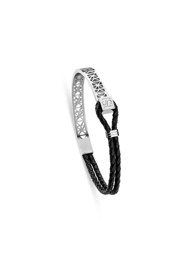Saint Honore Paris Champ De Mars Braided Leather Bracelet for Men