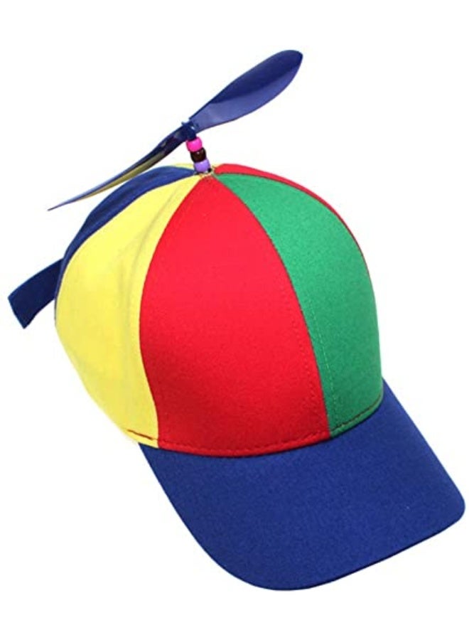 ELECDON Helicopter Hat Detachable Dragonfly Hat Sports Cotton Baseball Hat Outdoor Propeller Beanie Hat Rainbow Top Hat Brightly Rainbow Color for 3 to 8 Years Old Kids - Image 1