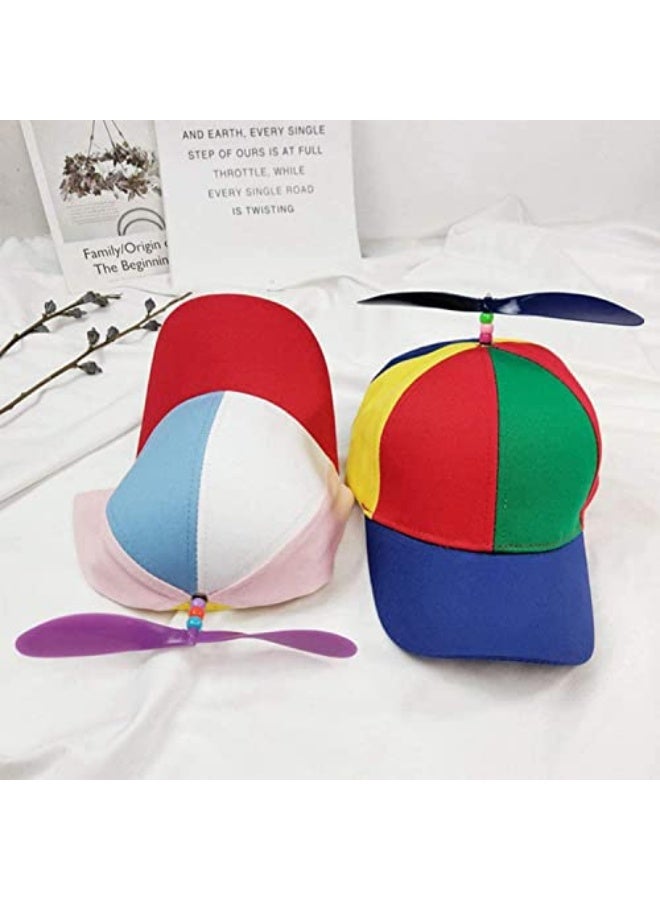 ELECDON Helicopter Hat Detachable Dragonfly Hat Sports Cotton Baseball Hat Outdoor Propeller Beanie Hat Rainbow Top Hat Brightly Rainbow Color for 3 to 8 Years Old Kids - Image 4