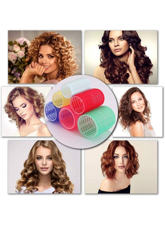 BESSEEK Jumbo Hair Rollers 6 Packs Large Rollers For Hair Self Grip Salon Hairdressing Curlers Hair Curlers Sets Diy Curly Hairstyle Colors May Vary (3Xjumbo+3Xlarge) - Image 4