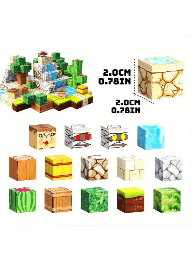 Paka Rabbit 100PCS Magnetic Blocks - Build Magnet Magic Portal Set, Magnetic Tiles 2.0 CM Building Blocks Toddler Toys STEM Sensory Outdoor Toys for 3+ Year Old Boys & Girls, Creative Kids Games Kids Toys - Image 3