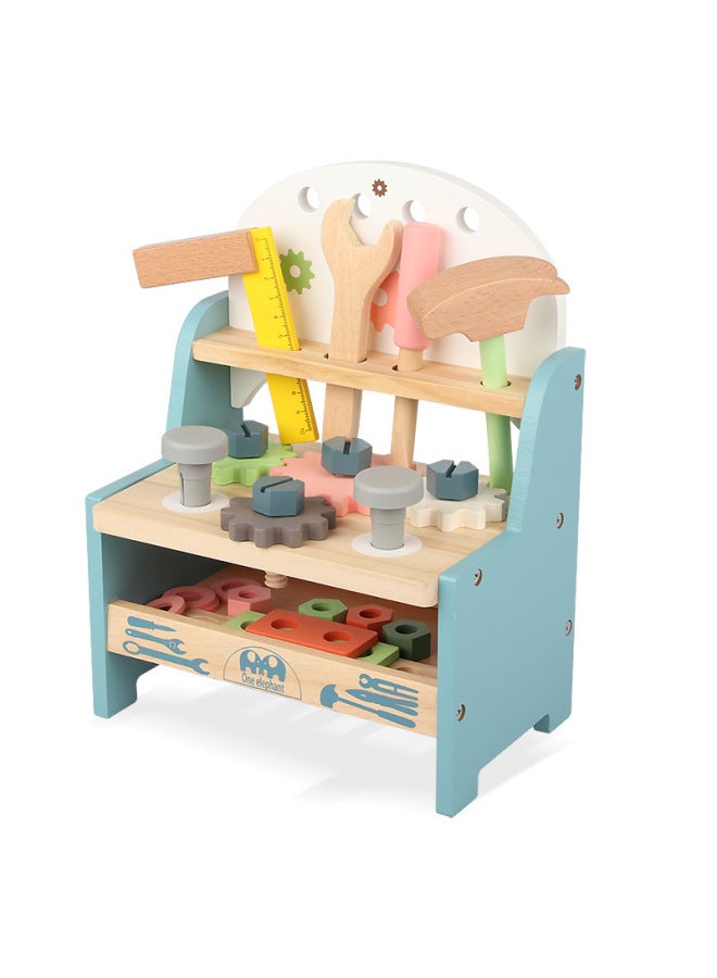 Wooden Children's Color Disassembly And Assembly Tool Table Interactive Interest Training Play House Simulation Intelligence DIY Toys Early Education-Color:YLB-3 Gray Tool Stand - Image 5