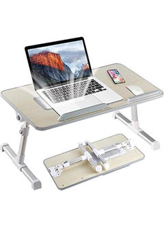 Adjustable Laptop Bed Tray Table, Laptop Desk for Bed, Portable Lap Desks with USB Cooling Fan and Foldable Legs, Computer Tray Laptop Stand for Sofa Bed Floor