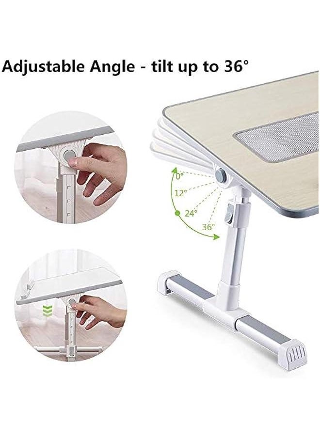 Generic Adjustable Laptop Bed Tray Table, Laptop Desk for Bed, Portable Lap Desks with USB Cooling Fan and Foldable Legs, Computer Tray Laptop Stand for Sofa Bed Floor  - Image 4