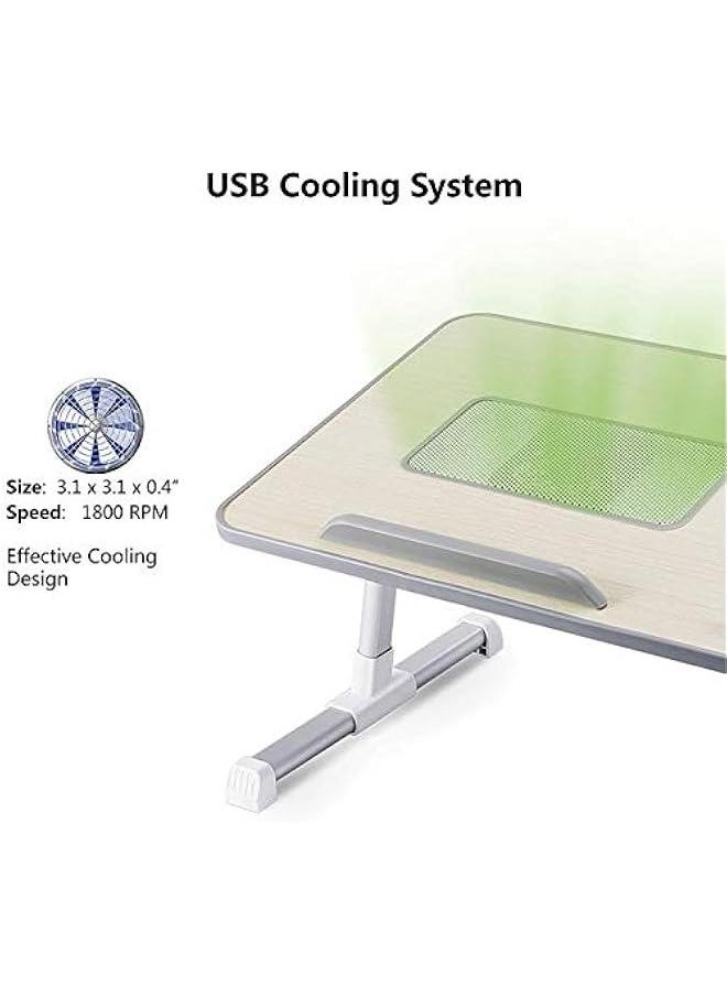 Generic Adjustable Laptop Bed Tray Table, Laptop Desk for Bed, Portable Lap Desks with USB Cooling Fan and Foldable Legs, Computer Tray Laptop Stand for Sofa Bed Floor  - Image 5