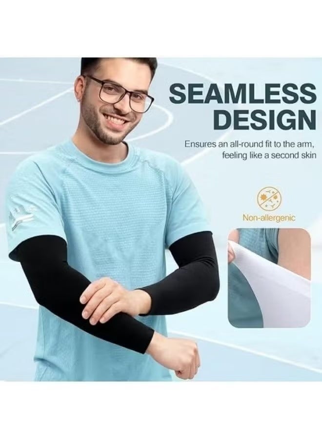 Zalava UPF50+ Sun Protection Sleeves High Elastic UV Protection Cooling Sleeves for Men and Women - Image 2
