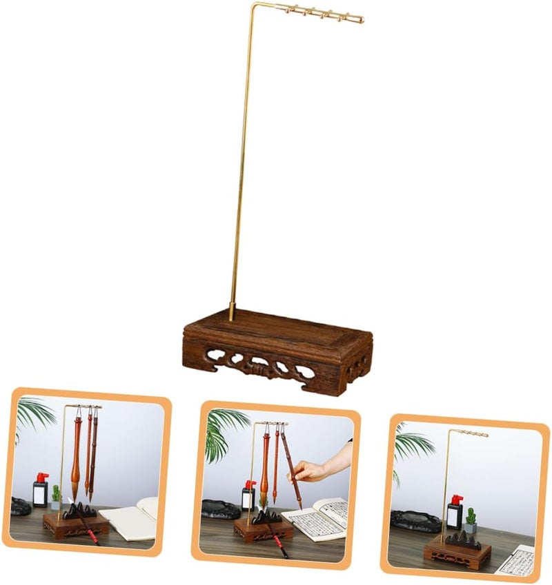 Hanging Brush Holder Decorative Calligraphy Brush Rack Vintage Chinese Style Writing Brush Stand Durable and Design Calligraphy Enthusiasts - Image 3