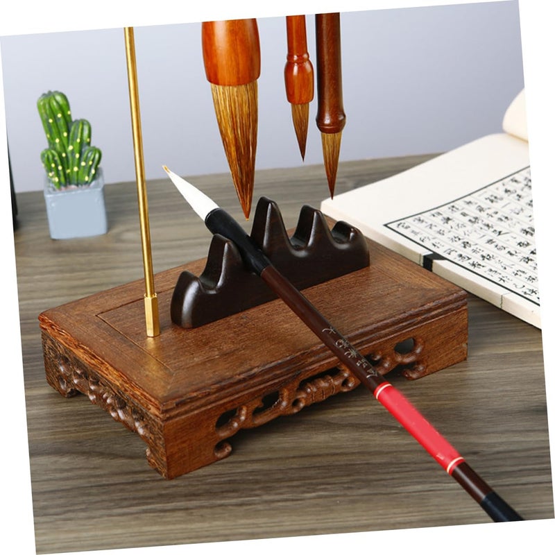 Hanging Brush Holder Decorative Calligraphy Brush Rack Vintage Chinese Style Writing Brush Stand Durable and Design Calligraphy Enthusiasts - Image 2