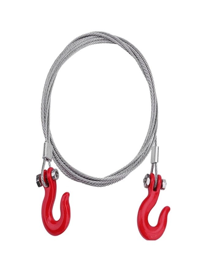 Chanjorlin 1/10 RC Mini Simulation Metal Trailer Chain Rope with Tow Hook Decoration Accessories for 1:10 Scale Rock Crawler Truck Car Traxxas TRX4 SCX10 RXB10 Redat Axial RC4WD Tamiya D90 TF2 (Red) - Image 1