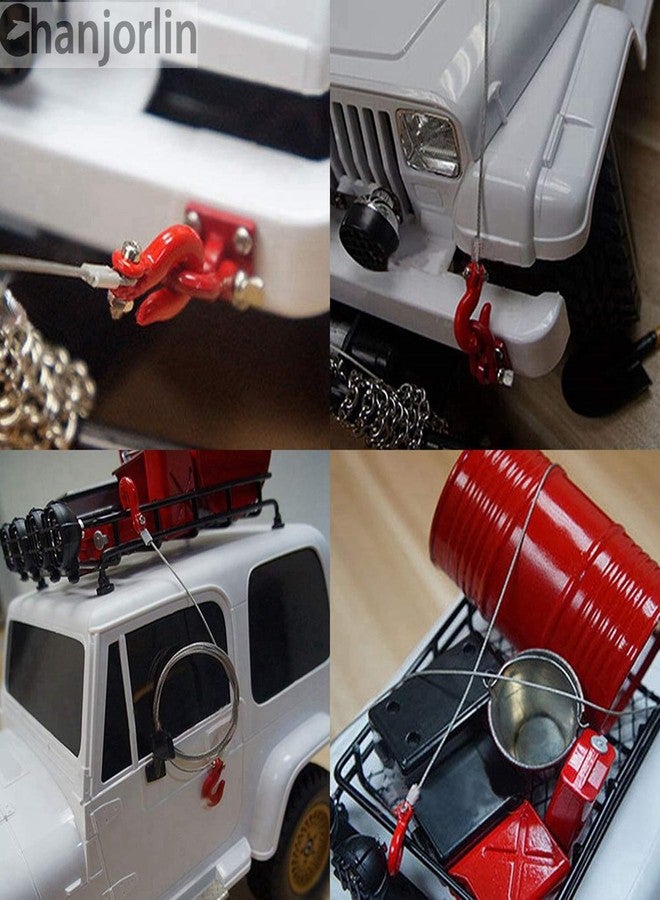 Chanjorlin 1/10 RC Mini Simulation Metal Trailer Chain Rope with Tow Hook Decoration Accessories for 1:10 Scale Rock Crawler Truck Car Traxxas TRX4 SCX10 RXB10 Redat Axial RC4WD Tamiya D90 TF2 (Red) - Image 5