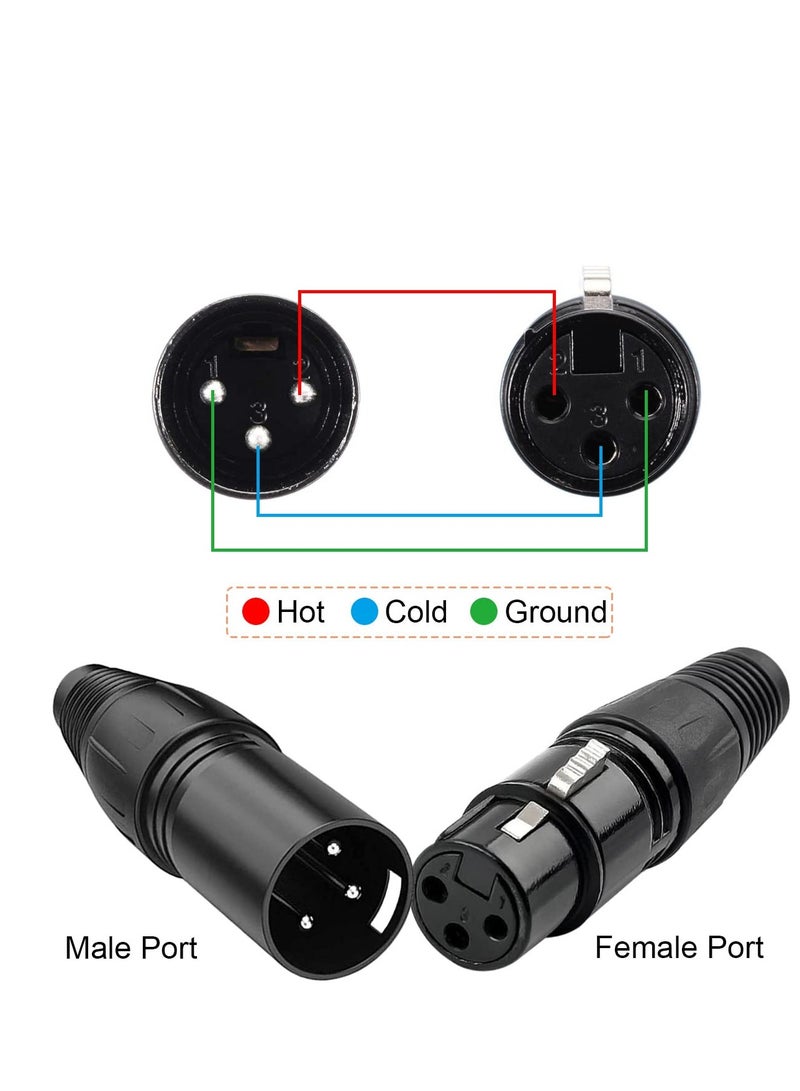 Excefore 10 PCS XLR Connector, 5 Male and 5 Female XLR Mic Microphone Connector, 3 Pins Ultra-Low Noise Microphone and High Conductivity Audio Socket  - Image 2