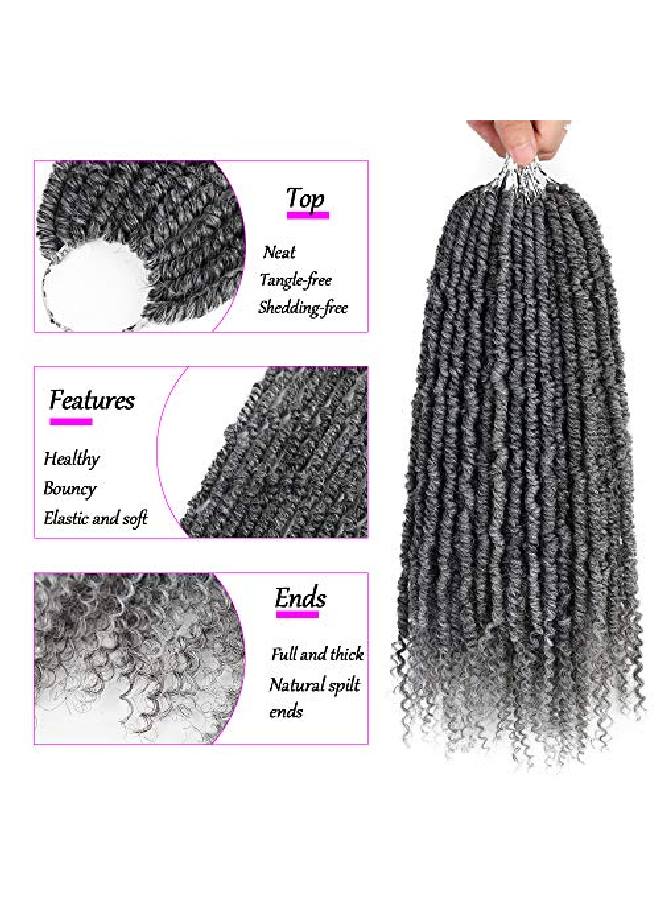 VIOLET 14Inch Spring Twist Crochet Hair 5Pcs Synthetic Crochet Hair Bomb Twist Curly Ends Passion Twist Hair Extensions For Women (24Strands/Pack Grey) - Image 5