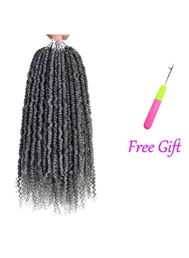VIOLET 14Inch Spring Twist Crochet Hair 5Pcs Synthetic Crochet Hair Bomb Twist Curly Ends Passion Twist Hair Extensions For Women (24Strands/Pack Grey) - Image 3