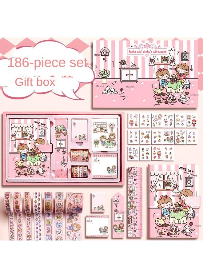 Bluejw - Hand Account Book Gift Box Suit Girl's Heart Diary Primary School Gift Children's Stationery Girl's Full Set Of Tools Material Hand - Image 1