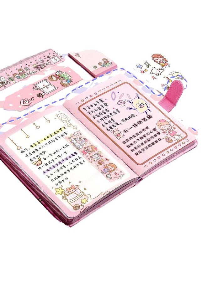 Bluejw - Hand Account Book Gift Box Suit Girl's Heart Diary Primary School Gift Children's Stationery Girl's Full Set Of Tools Material Hand - Image 1