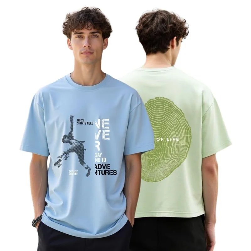 NOBERO Men's Graphic Print Oversized T-Shirt