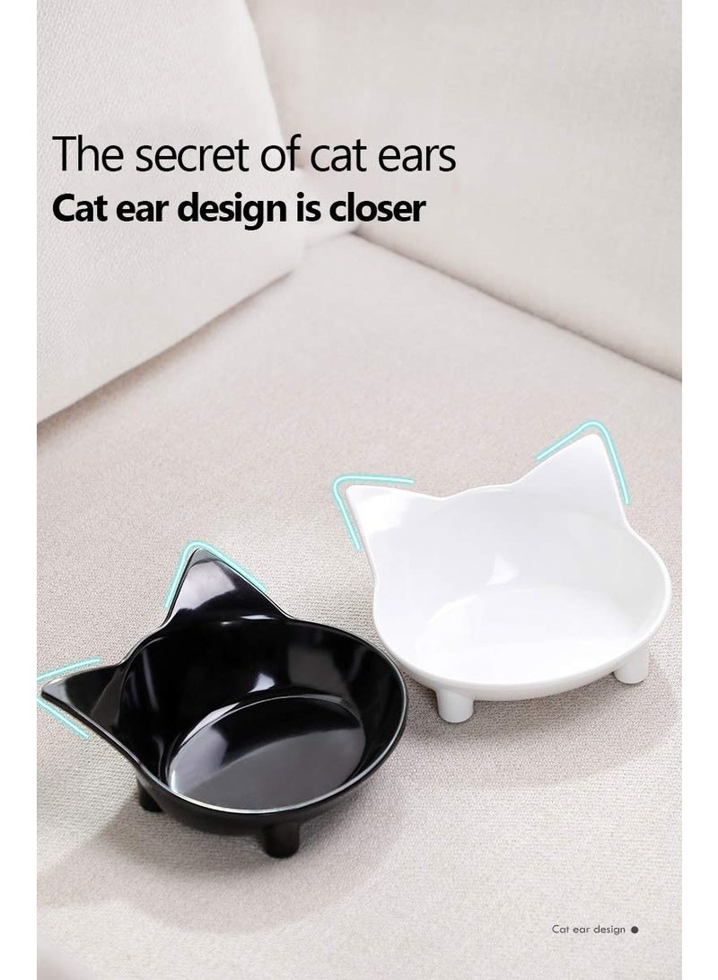 وعاء ماء وطعام للقطط والكلاب، وعاء بلاستيكي مرتفع - وعاء طعام وإطعام مائل للطعام الجاف والرطب والماء للمنزل والخارج، 3 قطع - Image 5