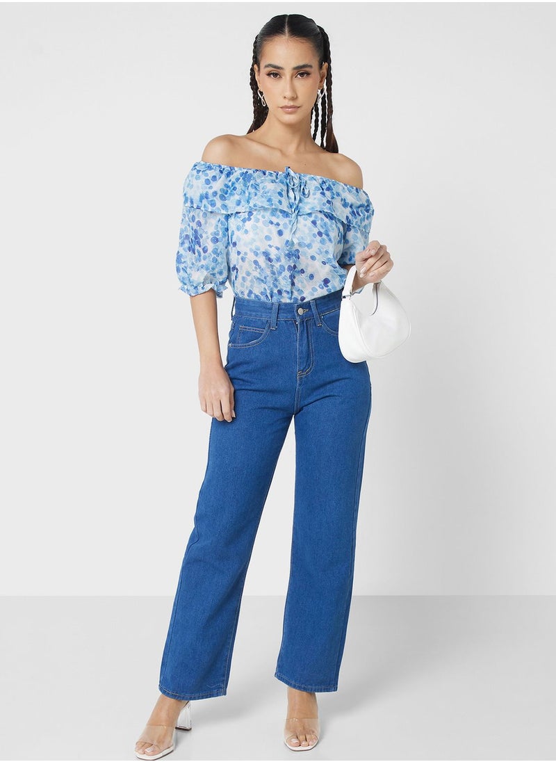 Ginger - Off Shoulder Ruffle Neck Top - Image 1