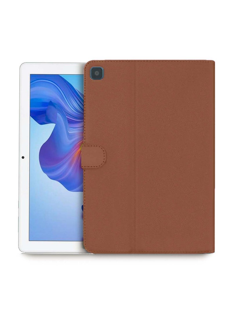 OMAKER Premium Quality Leather Smart Flip Case Full Protective Cover With Magnetic Stand For Honor Pad X8 10.1 Inch 2022 – Brown - Image 1