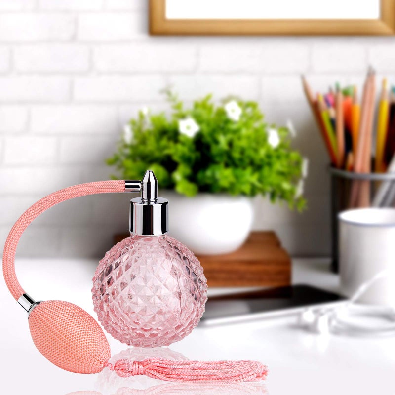 Lamoutor Vintage Perfume Spray Bottle 100Ml Pink Vintage Refillable Perfume Bottle With Long Tassel - Image 5