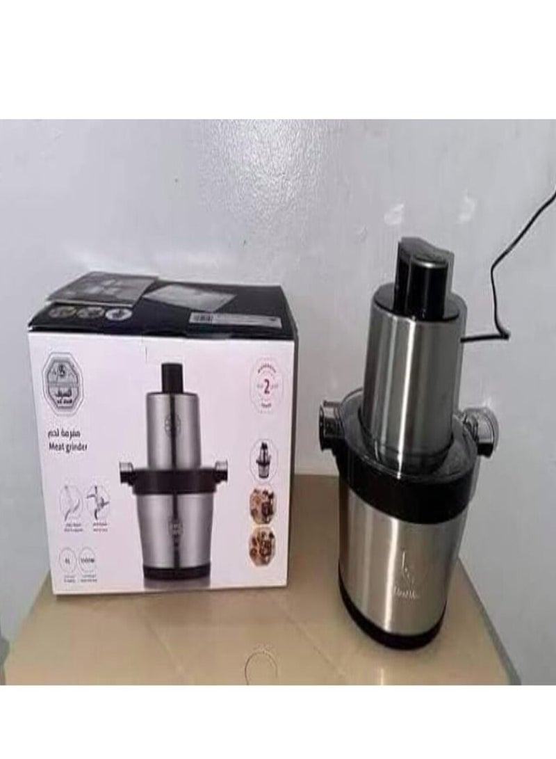 Saudi Saif chopper, 6 liters, 1000 watts, with double blades, black*stainless - Image 2