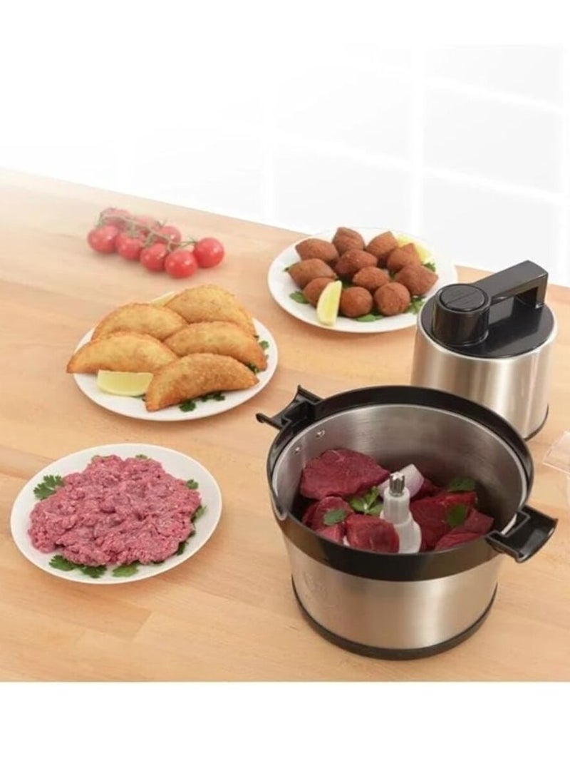 Saudi Saif chopper, 6 liters, 1000 watts, with double blades, black*stainless - Image 3