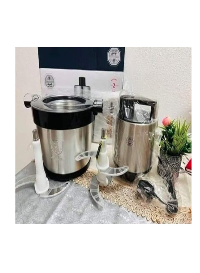 Saudi Saif chopper, 6 liters, 1000 watts, with double blades, black*stainless - Image 4