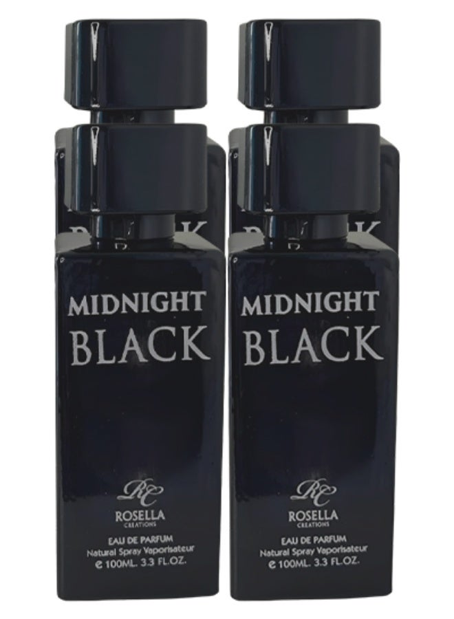 روزيلا 4 قطع عطر ميدنايت بلاك للنساء 100 مل - Image 1