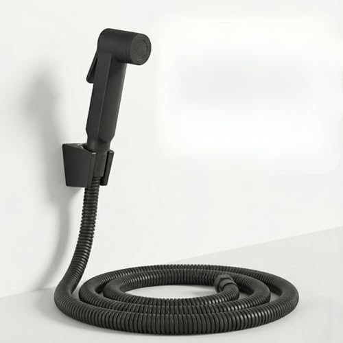 B Backline Jet Spray Pipe for Toilet | High Pressure Health Faucet for Toilets | Jet Spray with 1.2 Mtr Flexible Hose Pipe and Wall Hook | Water Saving Nozzle (Black Matt) - Image 1