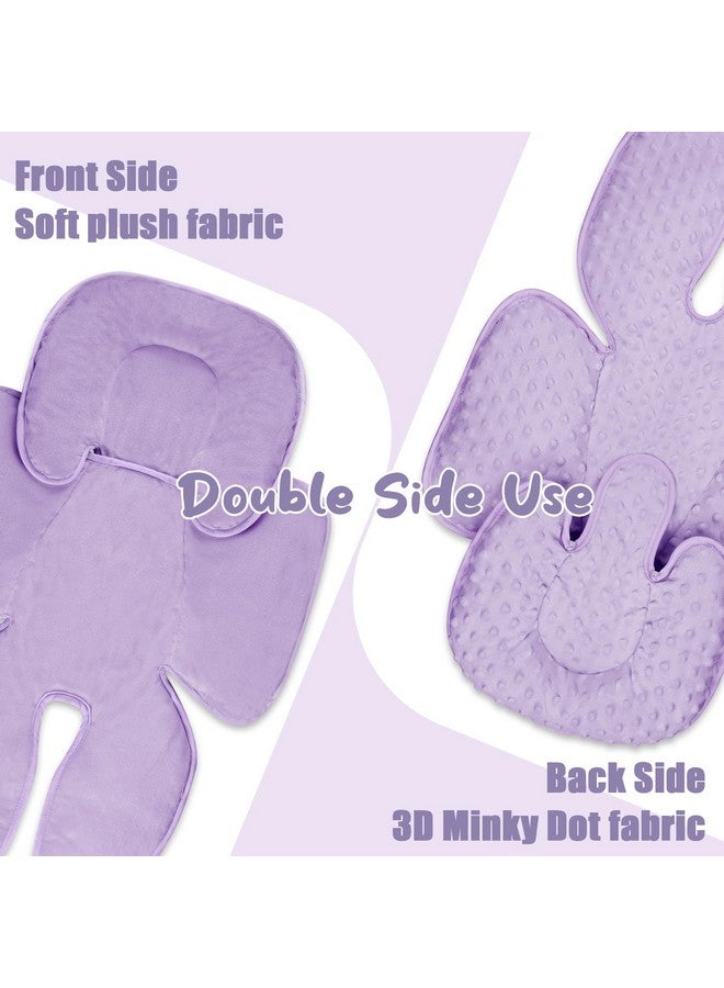 GFU 2 in 1 Infant Car Seat Insert Head and Body Support Set, Reversible Newborn Insert for Carseat with 3 Extra Strap Paddings, Soft Stroller Cushion Pillow Insert Girls, Fits for Stroller, Swing, Purple - Image 5