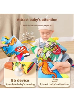 Generic Cloth Book Early Education Baby Can't Tear And Bite 6 Months Baby Three-dimensional Tail Can Tear Hand Tear Book 3 Educational Toys-Color: Tail Large Cloth Book (built-in Bibi Device, Sound Paper) * 6 Pages  - Image 5