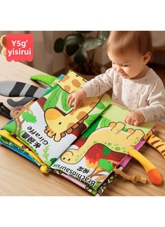 Generic Cloth Book Early Education Baby Can't Tear And Bite 6 Months Baby Three-dimensional Tail Can Tear Hand Tear Book 3 Educational Toys-Color: Tail Large Cloth Book (built-in Bibi Device, Sound Paper) * 6 Pages  - Image 2