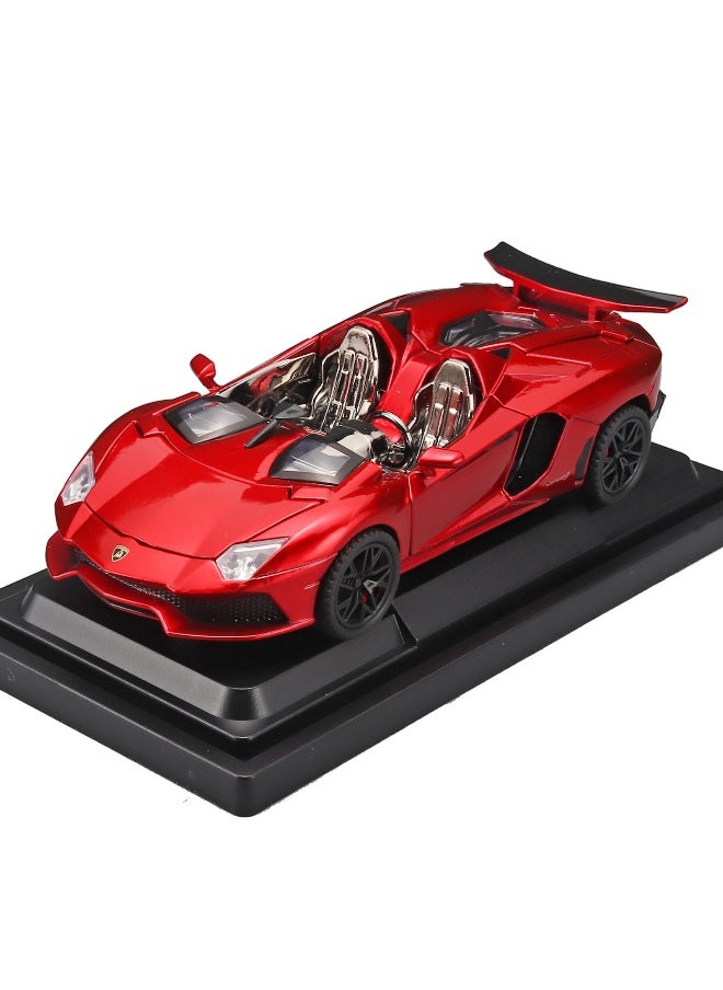 LAMBORGHINI 1:32 Lamborghini Convertible Sports Car Alloy Car Diecast Metal Model Sound Light Pull Back Toy Miniatures Gift for Children  - Image 1