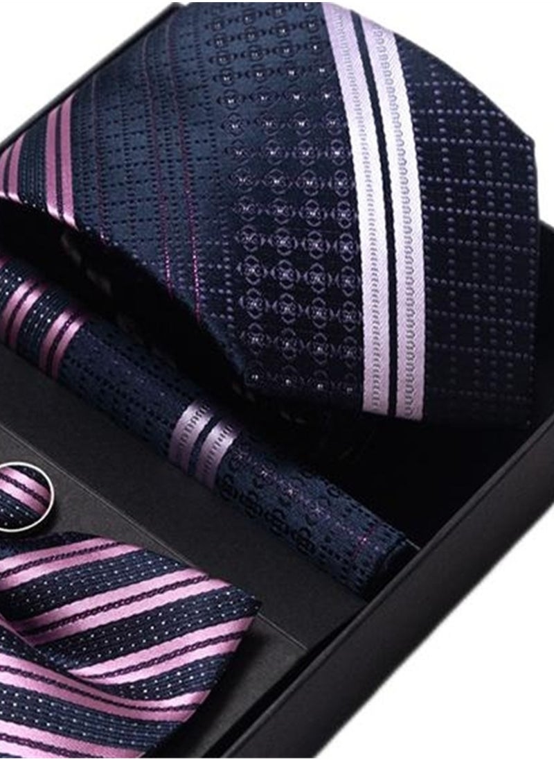 Generic - 5 pcs high-end tie for men business professional formal tie bow tie cufflinks square scarf fashion accessories gift box - Image 1