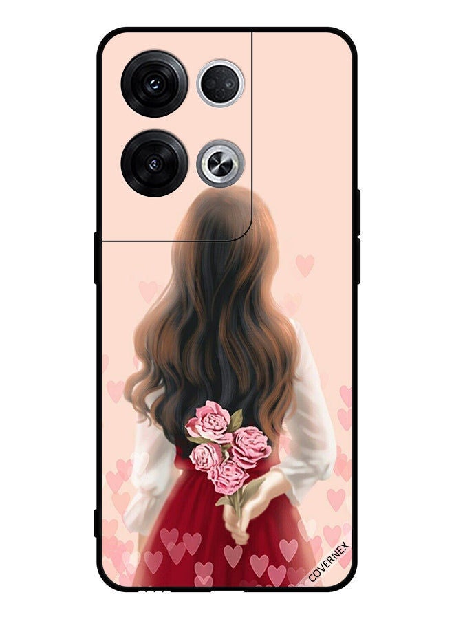 Covernex Protective Case Cover For Oppo Reno8 Pro+ Girl Hiding Flowers - Image 1
