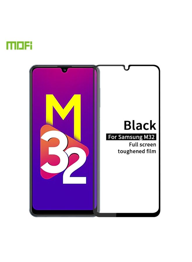 Screen Protector For Samsung Galaxy M32 MOFI 9H 2.5D Full Screen Tempered Glass Film(Black)