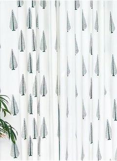 OJARIYA Green Leaf Design Hand Block Printed Premium Organic Cotton Curtains 274 X 152 Cm  - Image 3