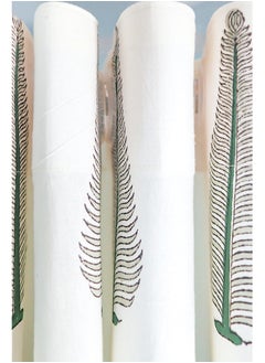 OJARIYA Green Leaf Design Hand Block Printed Premium Organic Cotton Curtains 274 X 152 Cm  - Image 5