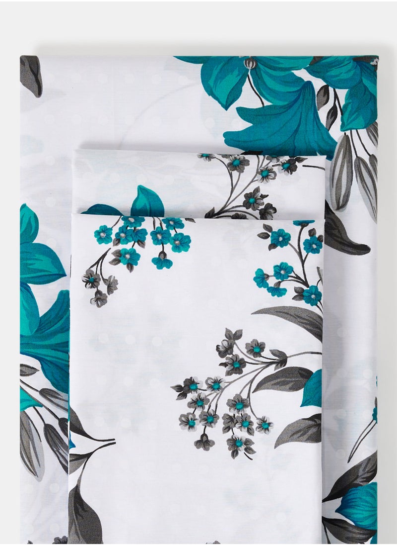 RISHAHOME 3-Piece Printed 180 TC Cotton Bedsheet Set Queen Size Premium Collection (1 Bedsheet + 2 Pillow Cases) Alto County  - Image 2
