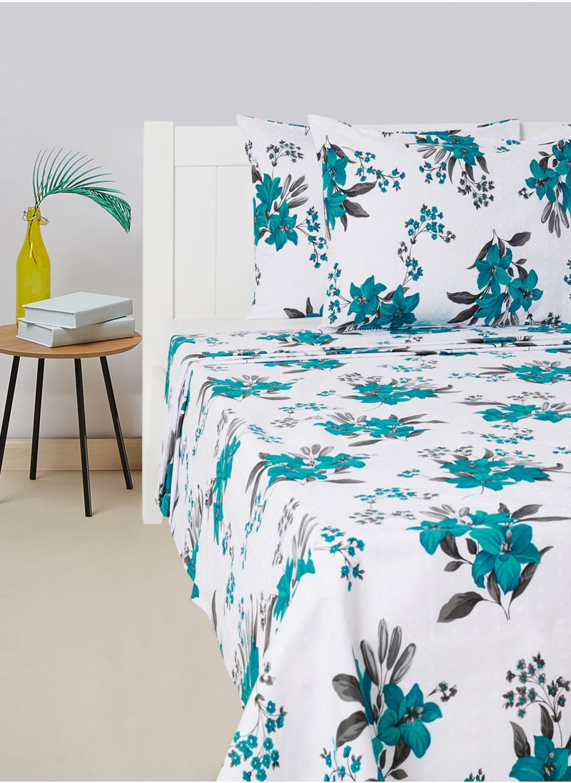 RISHAHOME 3-Piece Printed 180 TC Cotton Bedsheet Set Queen Size Premium Collection (1 Bedsheet + 2 Pillow Cases) Alto County  - Image 1