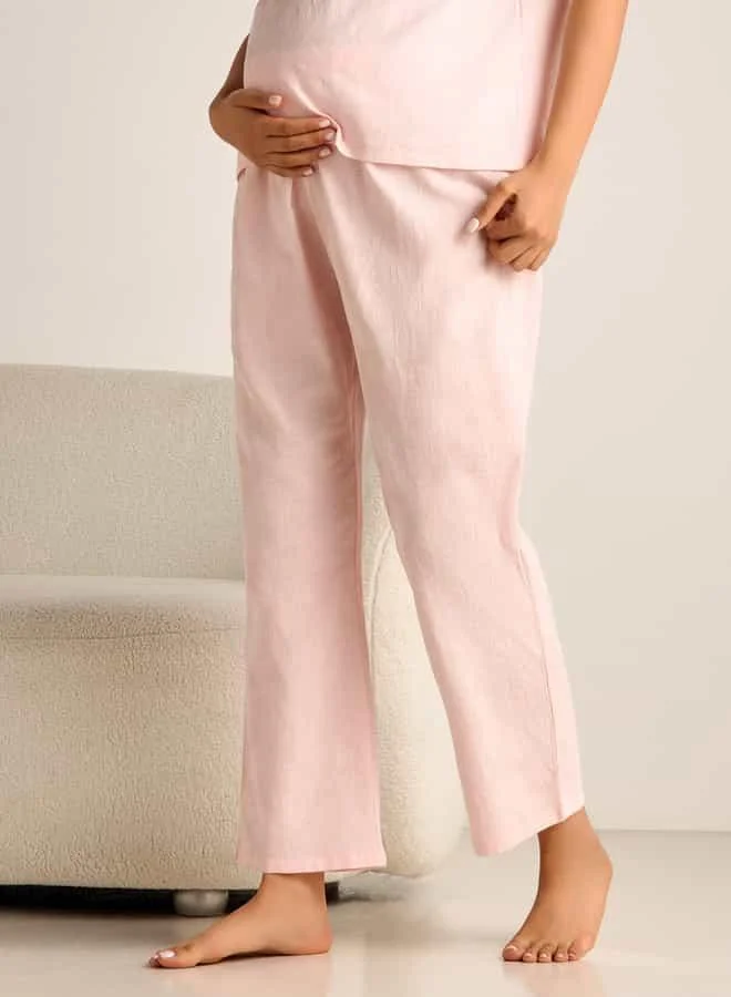 Splash FAV Textured Maternity Shirt and Pyjama Set