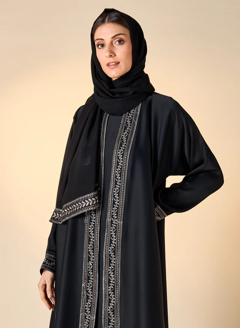 Hadiyath Al Madinah HM - Embroidered Abaya with Hijab