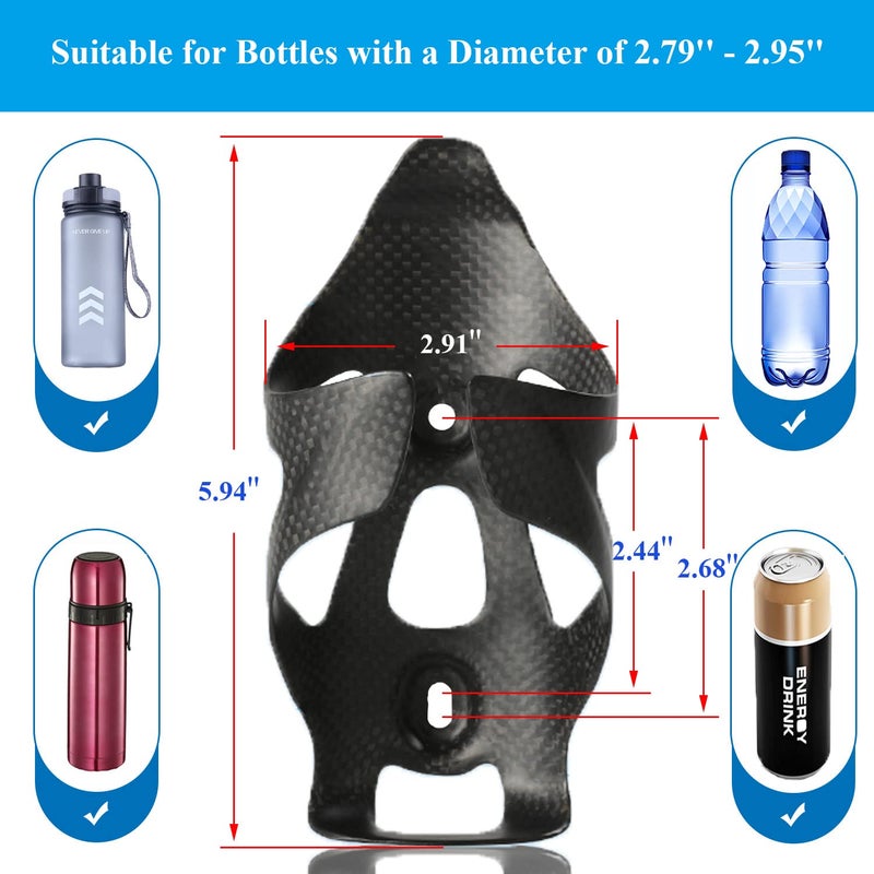 TPard Carbon Fiber Water Bottle Holder for Bicycle Mountain Bike Cup Holder Ultralight Bike Water Bottle Cages for MTB Mountain Road Bike Cycling - Image 5