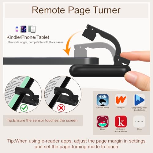 Houele Tablet Floor Stand with Remote Page Turner, iPad Floor Stand Kindle Holder with Removable Tray for Bed, Height Adjustable Tablet Mount iPad Holder for 4.7" -15.6" Kindles iPads and Phones - Image 3