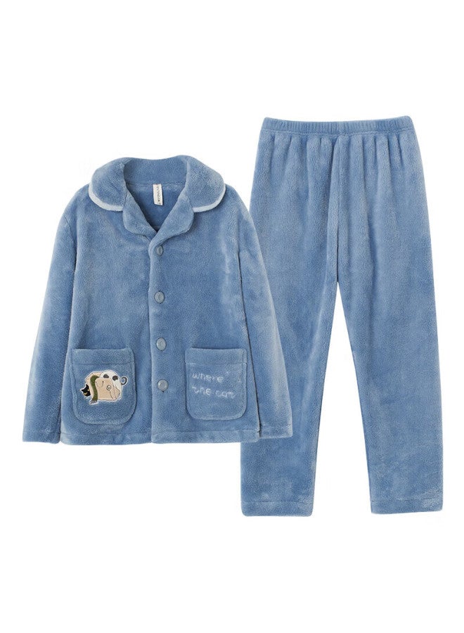 Fenton Fenteng Children's Pajamas For Boys, Flannel Cartoon Autumn Winter Lapel Boys' Sleepwear Loungewear Q9983740951 - Image 4